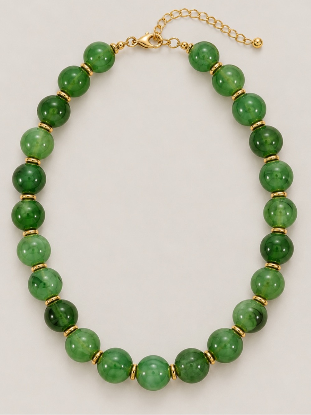 New! Green Lucite Beaded Colorful Necklace NWOT